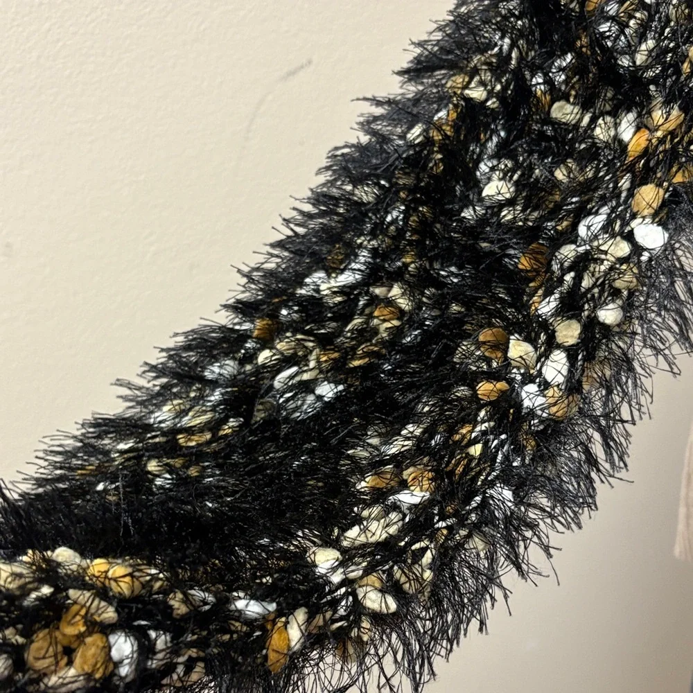 /Stylish Black and Brown Faux fur stretch scarf Sz OS